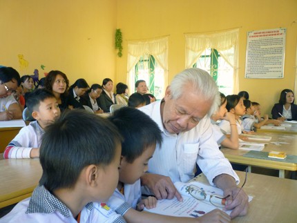 GS. TS Hồ Ngọc Đại, người luôn canh cánh một nỗi niềm với giáo dục miền núi. (Ảnh Thu Hòe)